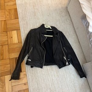 All Saints Black Leather Biker Jacket